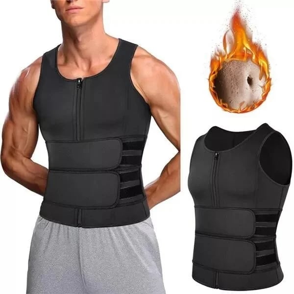 CoreSculpt™ - Men Body Shaper Sauna Vest Waist Trainer Double Belt