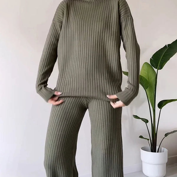 Chic Slit Casual Two-Piece Set