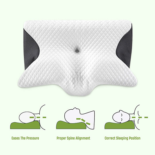 Ergonomic Butterfly Pillow – Memory Foam with Armrests for Side & Back Sleepers