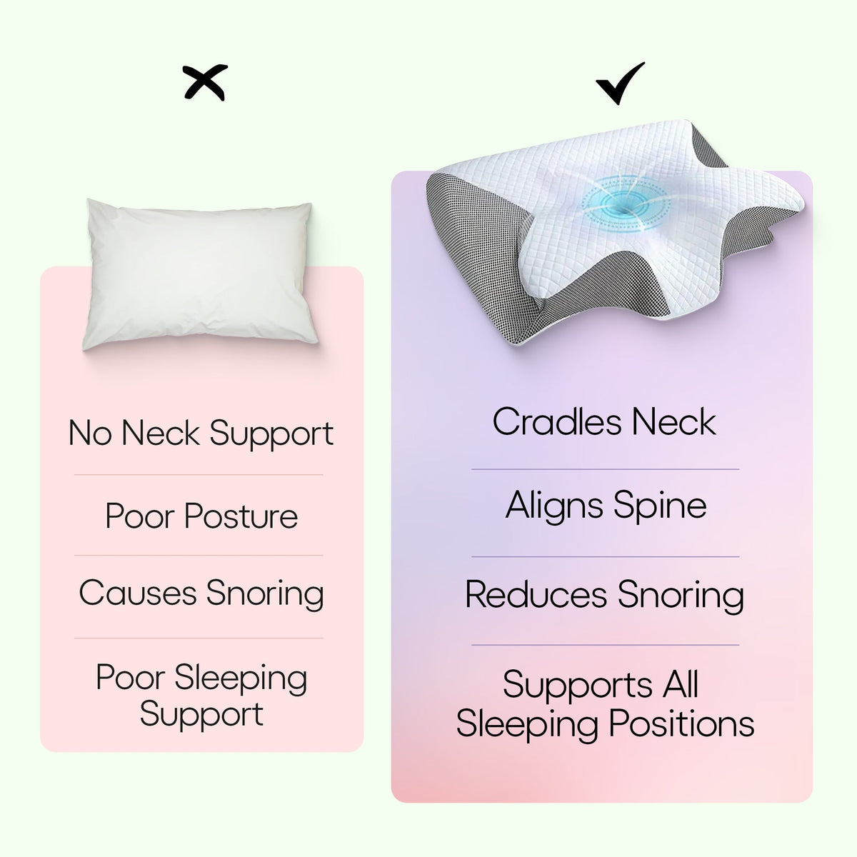 Ergonomic Butterfly Pillow – Memory Foam with Armrests for Side & Back Sleepers