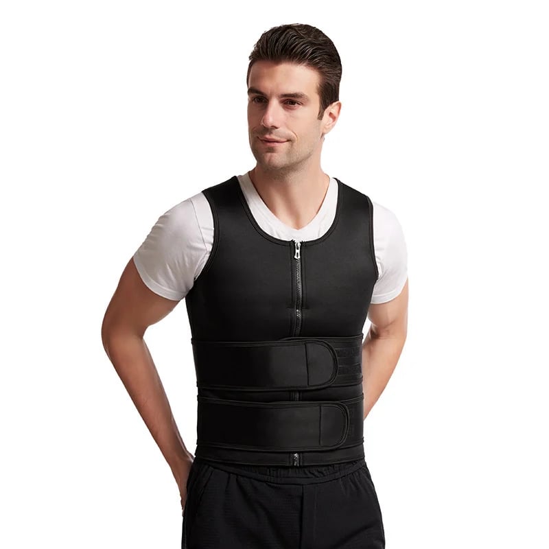 CoreSculpt™ - Men Body Shaper Sauna Vest Waist Trainer Double Belt