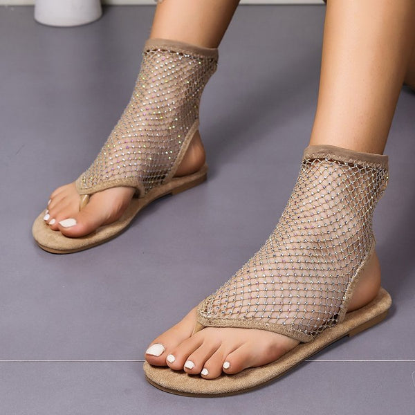 Laura™ Fishnet Sandals with Sparkling Design