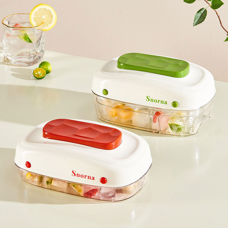 Large-Capacity Press Ice Tray: Drawer-Style Design