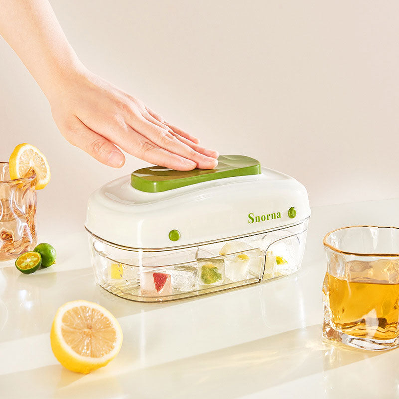 Large-Capacity Press Ice Tray: Drawer-Style Design