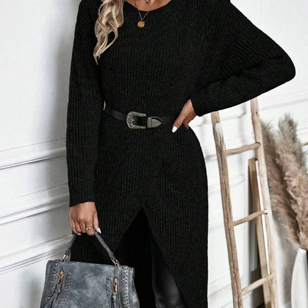 Emma | Luxurious Knit Dress with Slit for Women