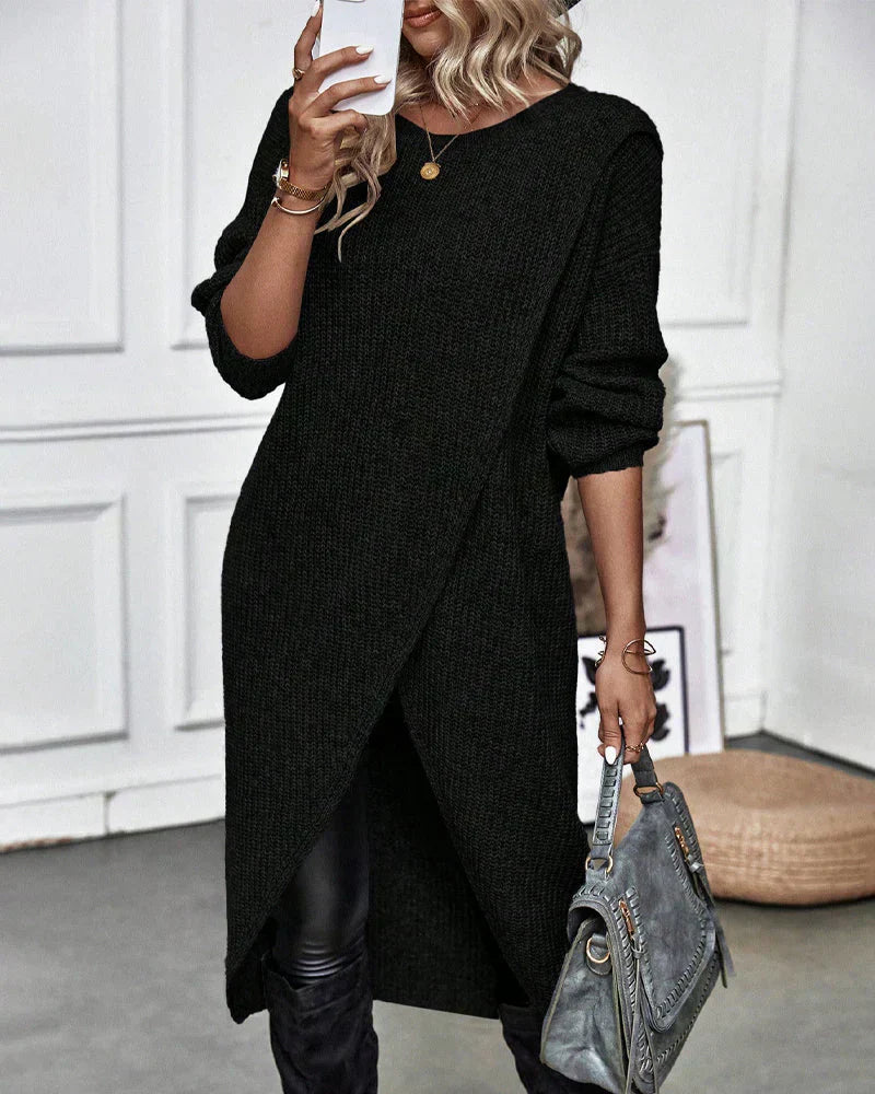 Emma | Luxurious Knit Dress with Slit for Women