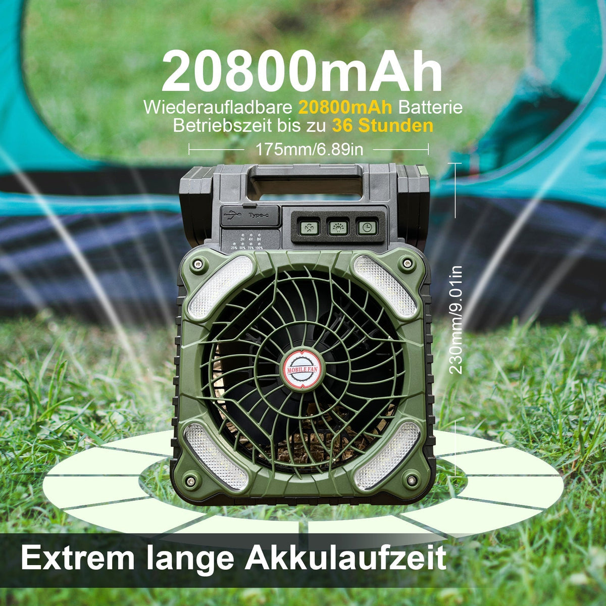 SunFan™ Solar Camping Companion