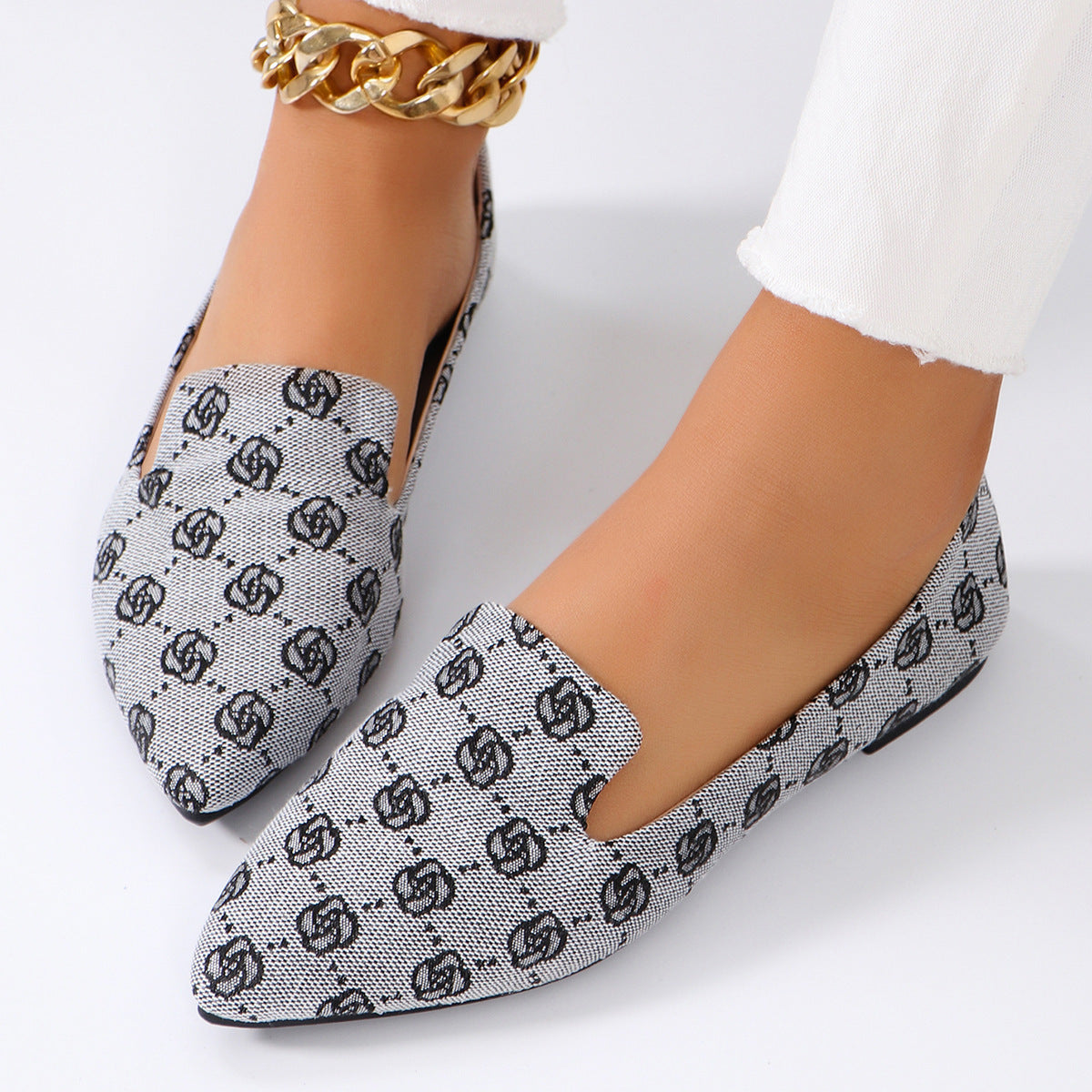RoseaWalk™ – Elegant Canvas Loafers with Lace for Women
