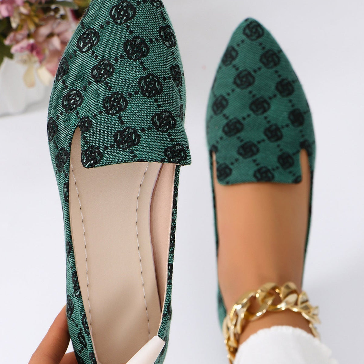 RoseaWalk™ – Elegant Canvas Loafers with Lace for Women