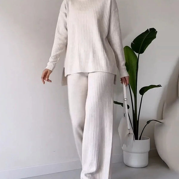 Chic Slit Casual Two-Piece Set