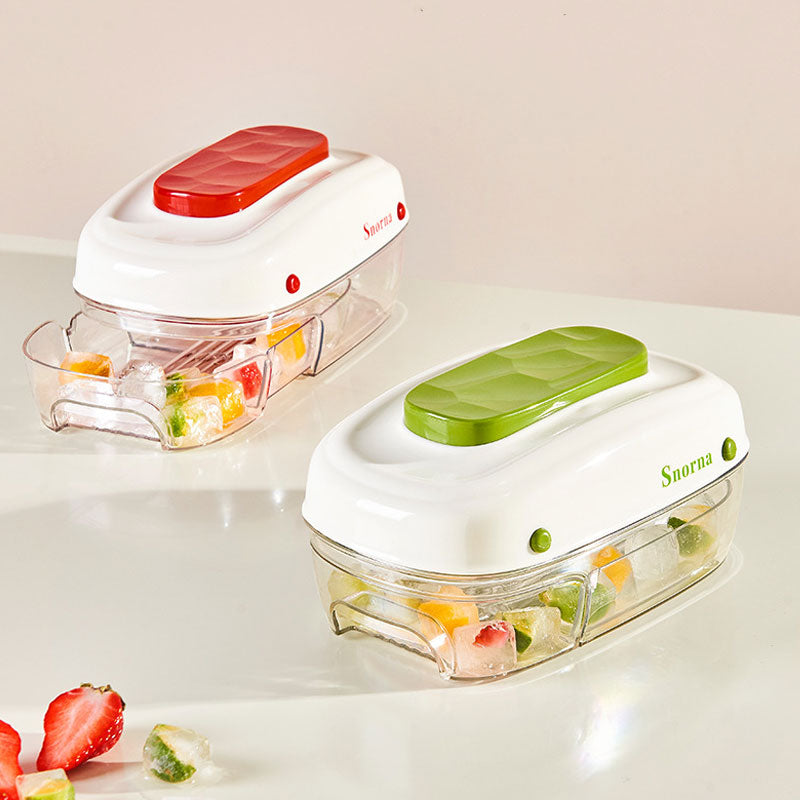 Large-Capacity Press Ice Tray: Drawer-Style Design