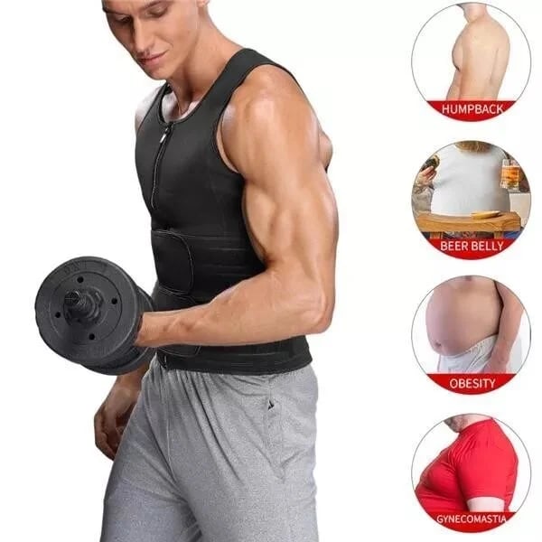 CoreSculpt™ - Men Body Shaper Sauna Vest Waist Trainer Double Belt