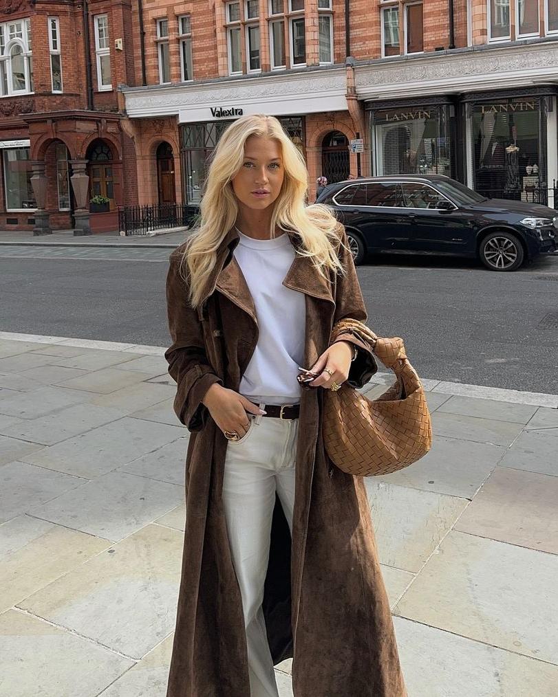 Elena Suede Trench Coat – Elegant and Timeless Outerwear for Women