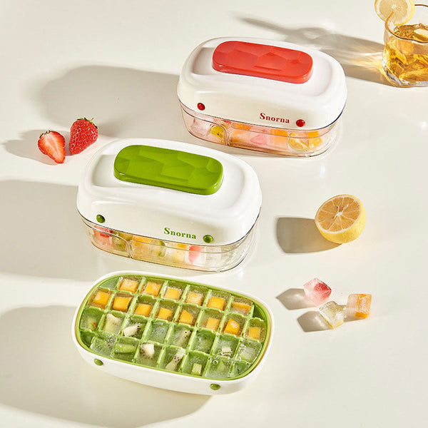 Large-Capacity Press Ice Tray: Drawer-Style Design