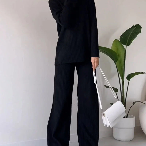 Chic Slit Casual Two-Piece Set