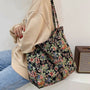 Vintage Large Floral Shopper Tote – Stylish Fall-Inspired Carryall Bag