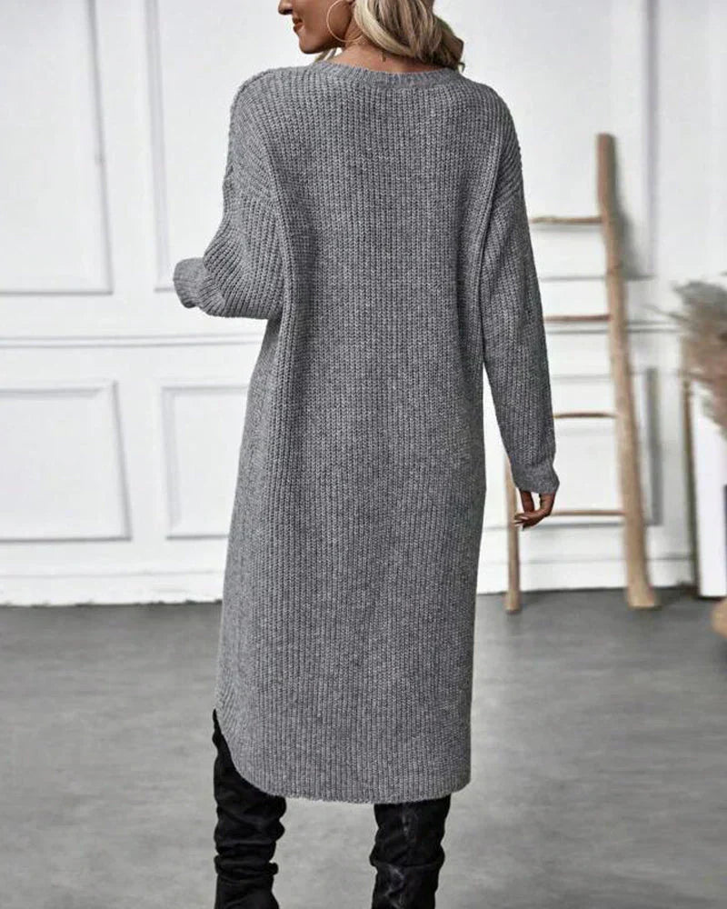 Emma | Luxurious Knit Dress with Slit for Women