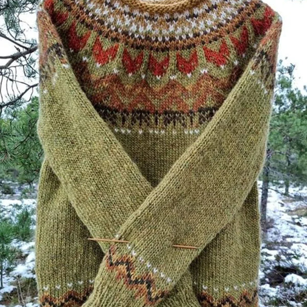 Luciana™ | Vintage Knit Jacquard Sweater