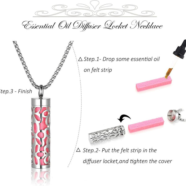 + 10 FREE PADS | AromaCharm - Stainless Steel Diffuser Necklace