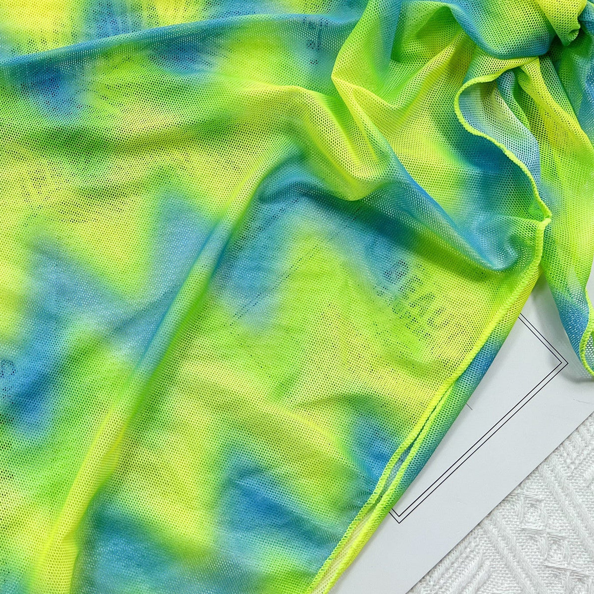 Tie-Dye Bikini with Outer Swimsuit