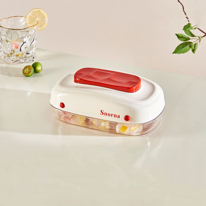 Large-Capacity Press Ice Tray: Drawer-Style Design