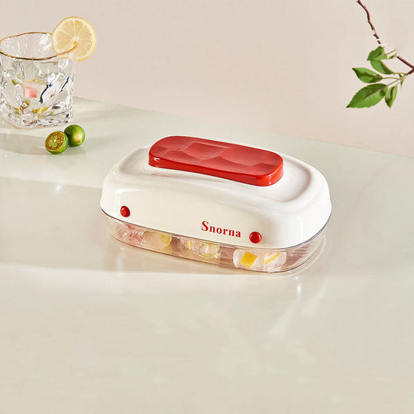 Large-Capacity Press Ice Tray: Drawer-Style Design