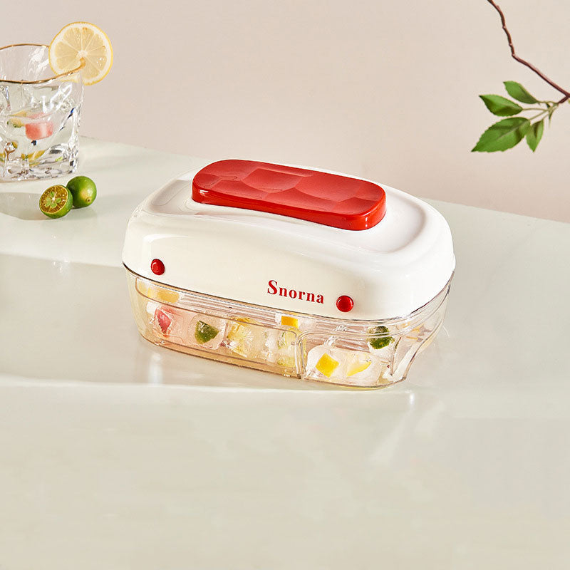 Large-Capacity Press Ice Tray: Drawer-Style Design