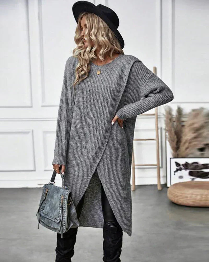Emma | Luxurious Knit Dress with Slit for Women