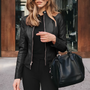 Alina Women's Leather Jacket | Biker Style | Timeless Black