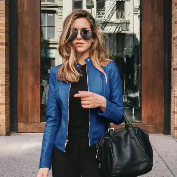 Alina Women's Leather Jacket | Biker Style | Timeless Black
