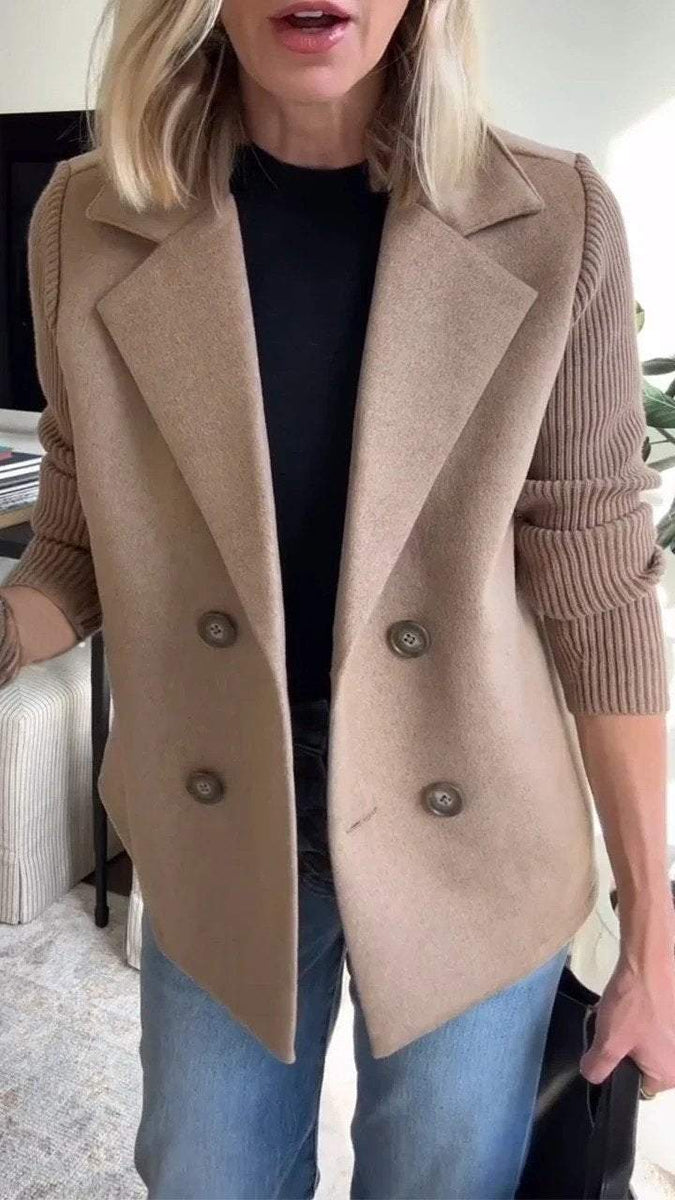 Amavira Blazer Coat | Wool Blend | 4-Button Design | Structured Fit