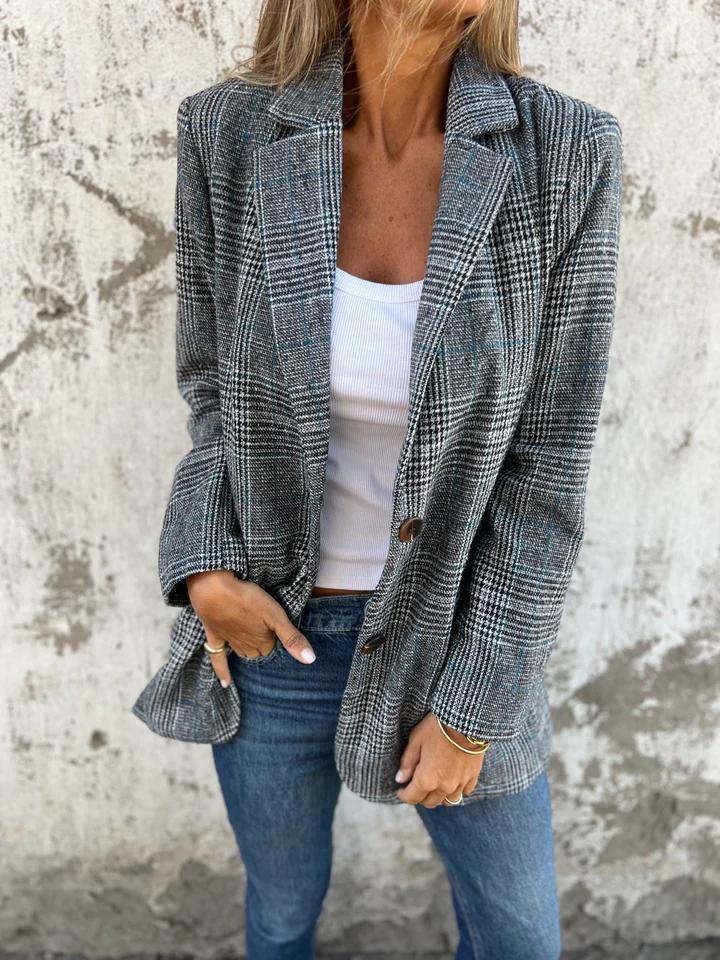 Aralya | Plaid Blazer | Classic Lapel Design