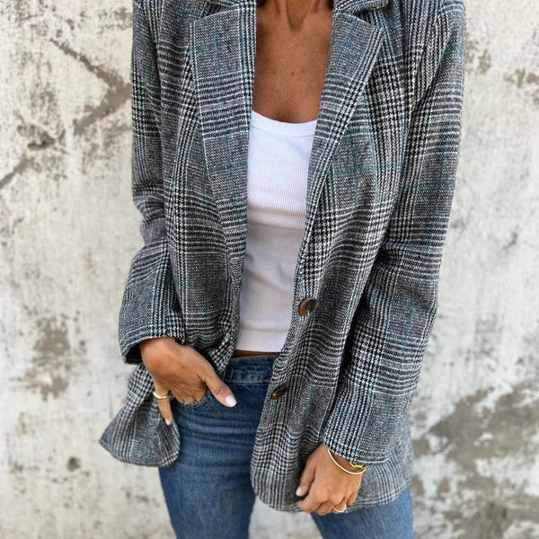 Aralya | Plaid Blazer | Classic Lapel Design