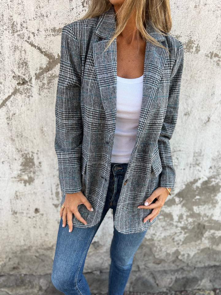 Aralya | Plaid Blazer | Classic Lapel Design