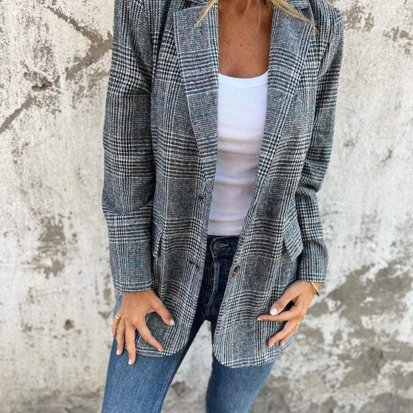 Aralya | Plaid Blazer | Classic Lapel Design