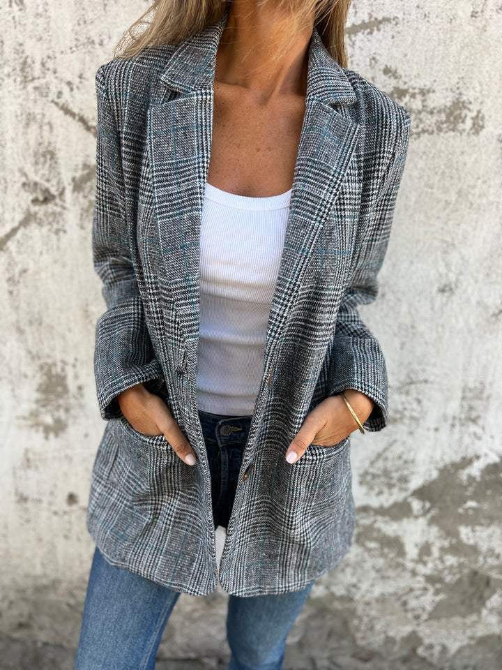 Aralya | Plaid Blazer | Classic Lapel Design