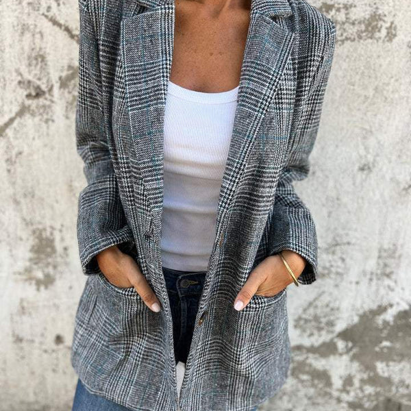 Aralya | Plaid Blazer | Classic Lapel Design