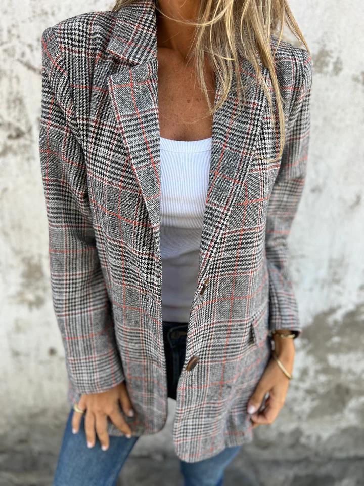 Aralya | Plaid Blazer | Classic Lapel Design