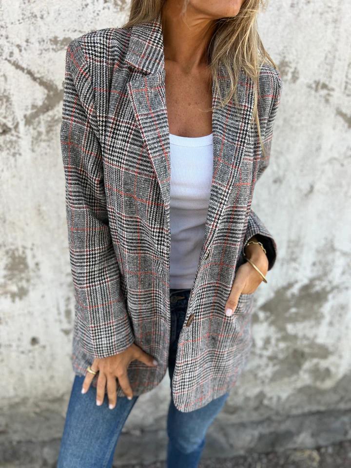 Aralya | Plaid Blazer | Classic Lapel Design