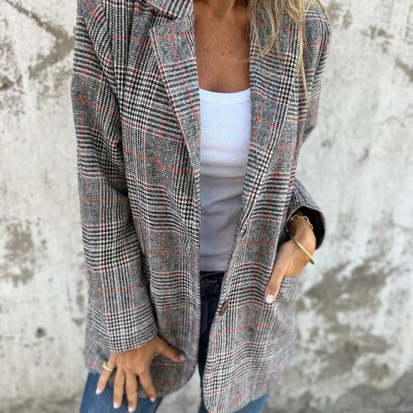 Aralya | Plaid Blazer | Classic Lapel Design