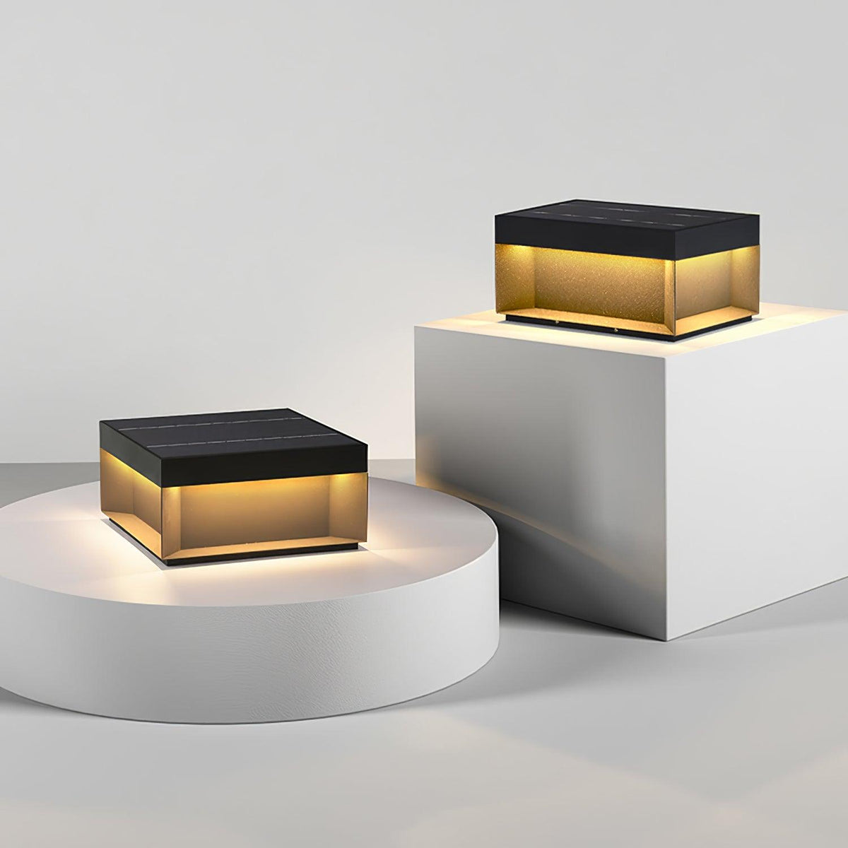 Outdoor post light with solar energy