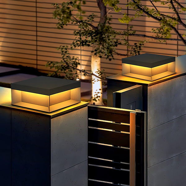 Outdoor post light with solar energy