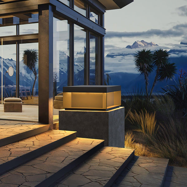 Outdoor post light with solar energy