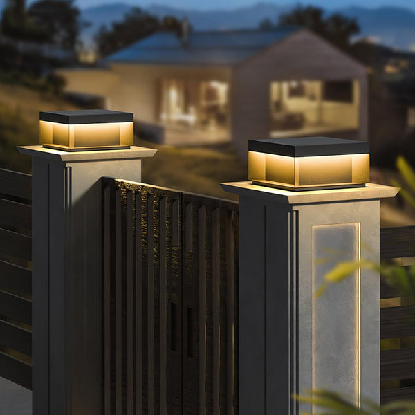 Outdoor post light with solar energy