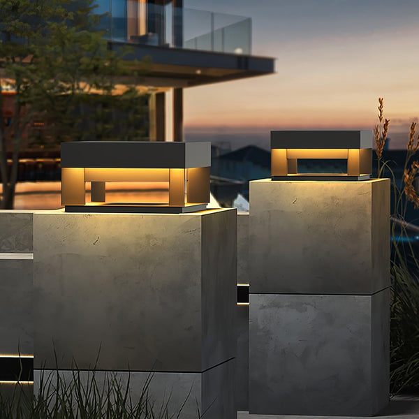 Outdoor post light with solar energy