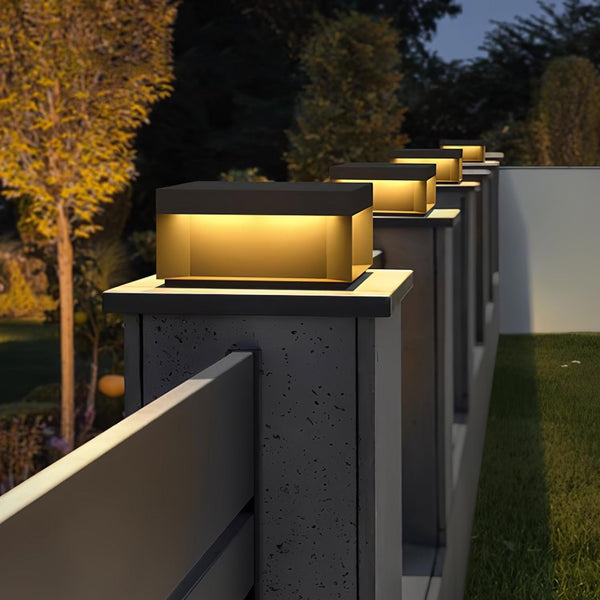 Outdoor post light with solar energy