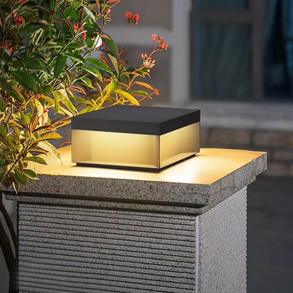 Outdoor post light with solar energy