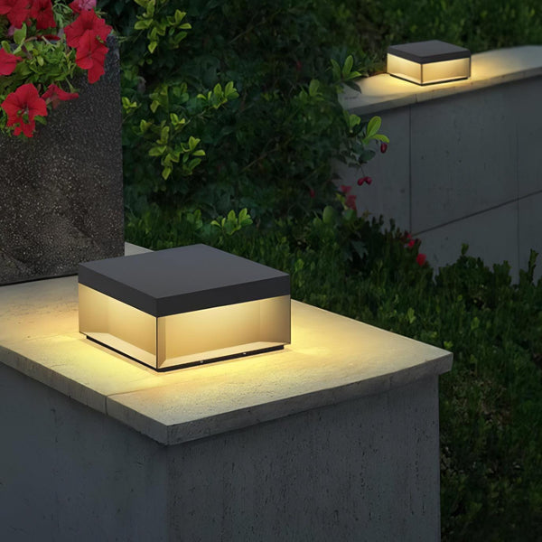 Outdoor post light with solar energy