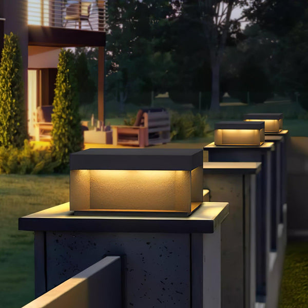 Outdoor post light with solar energy