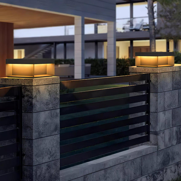 Outdoor post light with solar energy